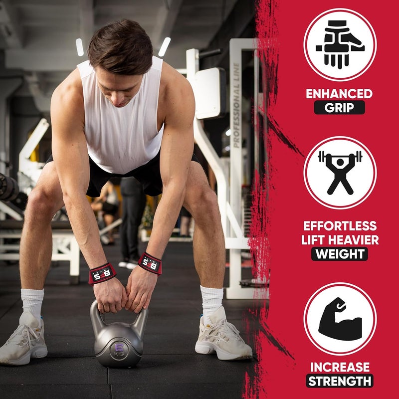 BFS IMPEX Lifting Straps for Weightlifting, Weightlifting Cotton Straps with Neoprene Padding for Men women Gym Wrist Straps for Bodybuilding powerlifting, Strength Training and Deadlifting - Image 3